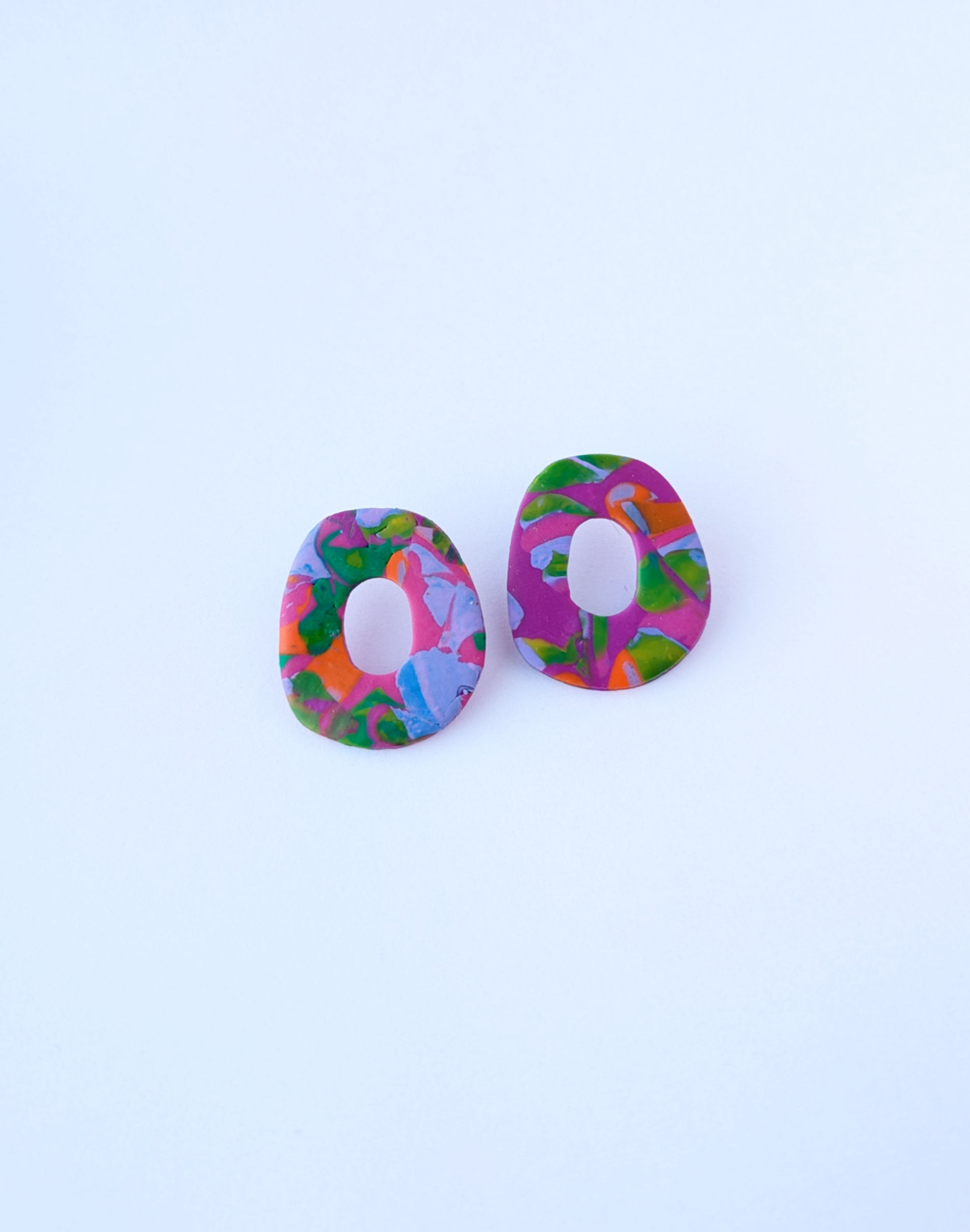 Vibrant Splash Polymer Clay Earrings