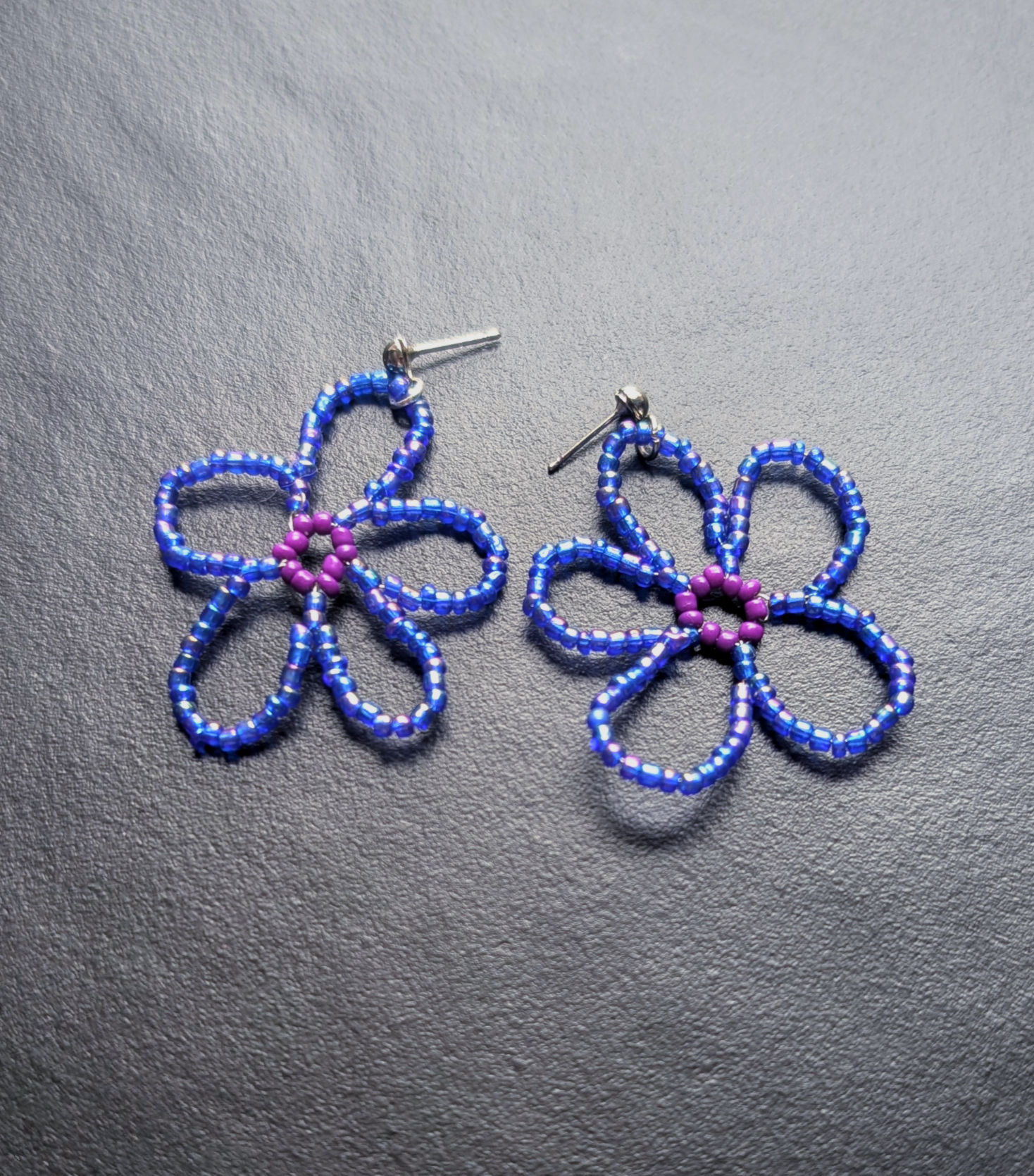 Handmade Beaded Flower Earrings