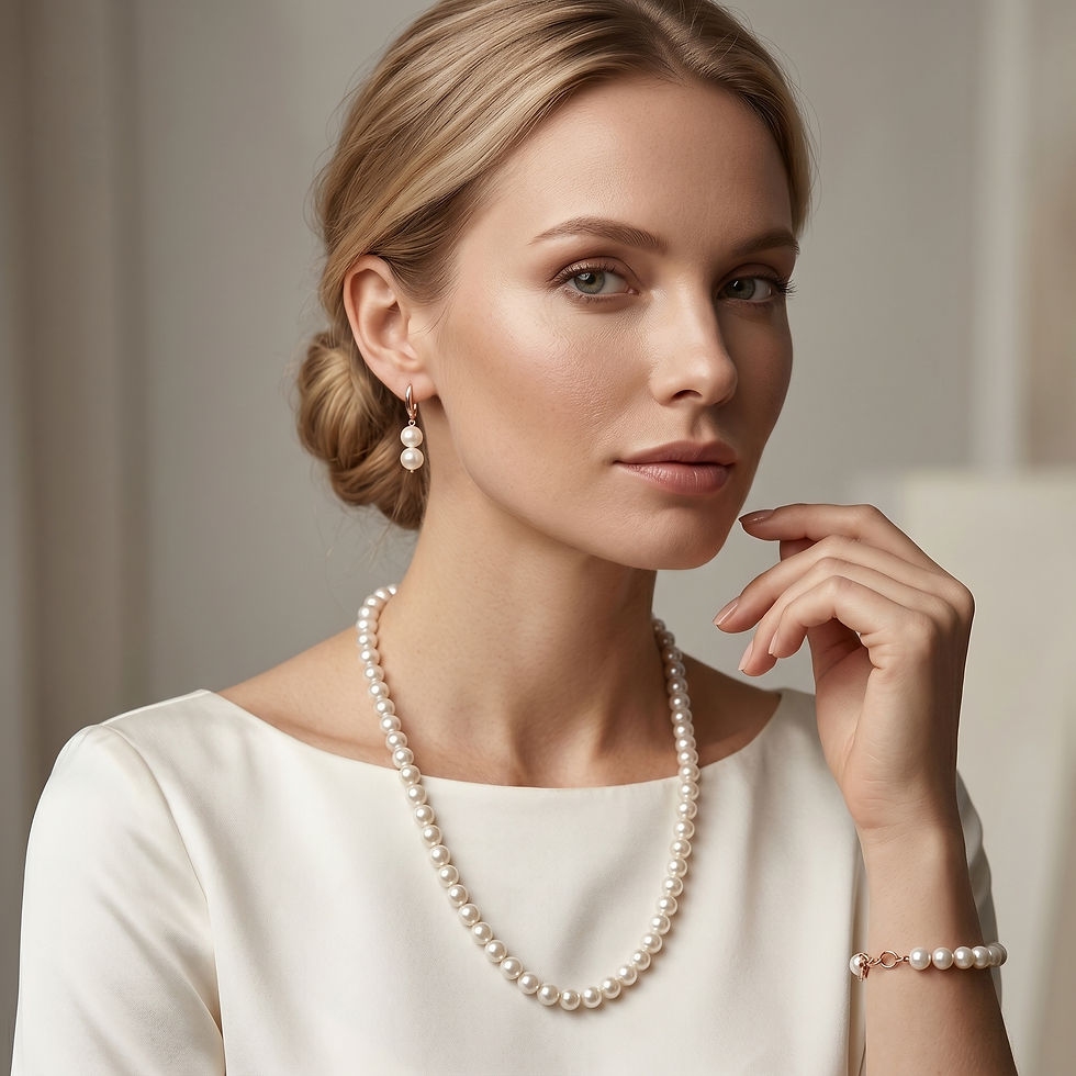 White pearl necklace sets also hold symbolic significance.
