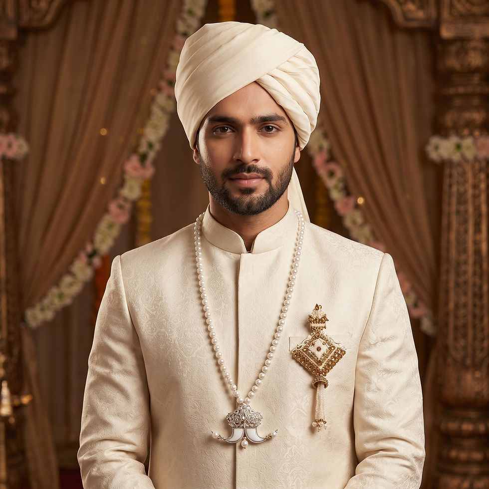 Thumbnail: groom mala with traditional design for sherwani attire
