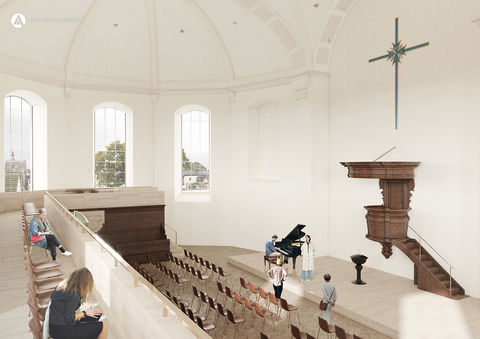 Hoofdzaal vanaf balkon