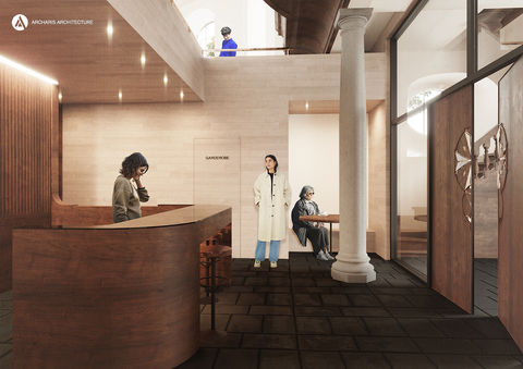 Entree zone met balie_bar