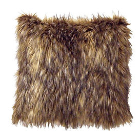 Wooded River Coyote Faux Fur Pillow