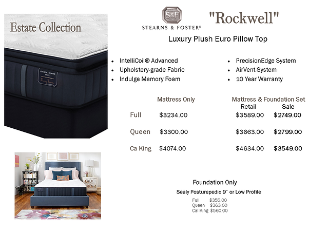 Stearns & Foster Rockwell Mattress Sale