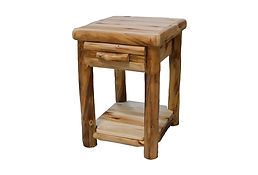 Aspen Log End Table with Drawer