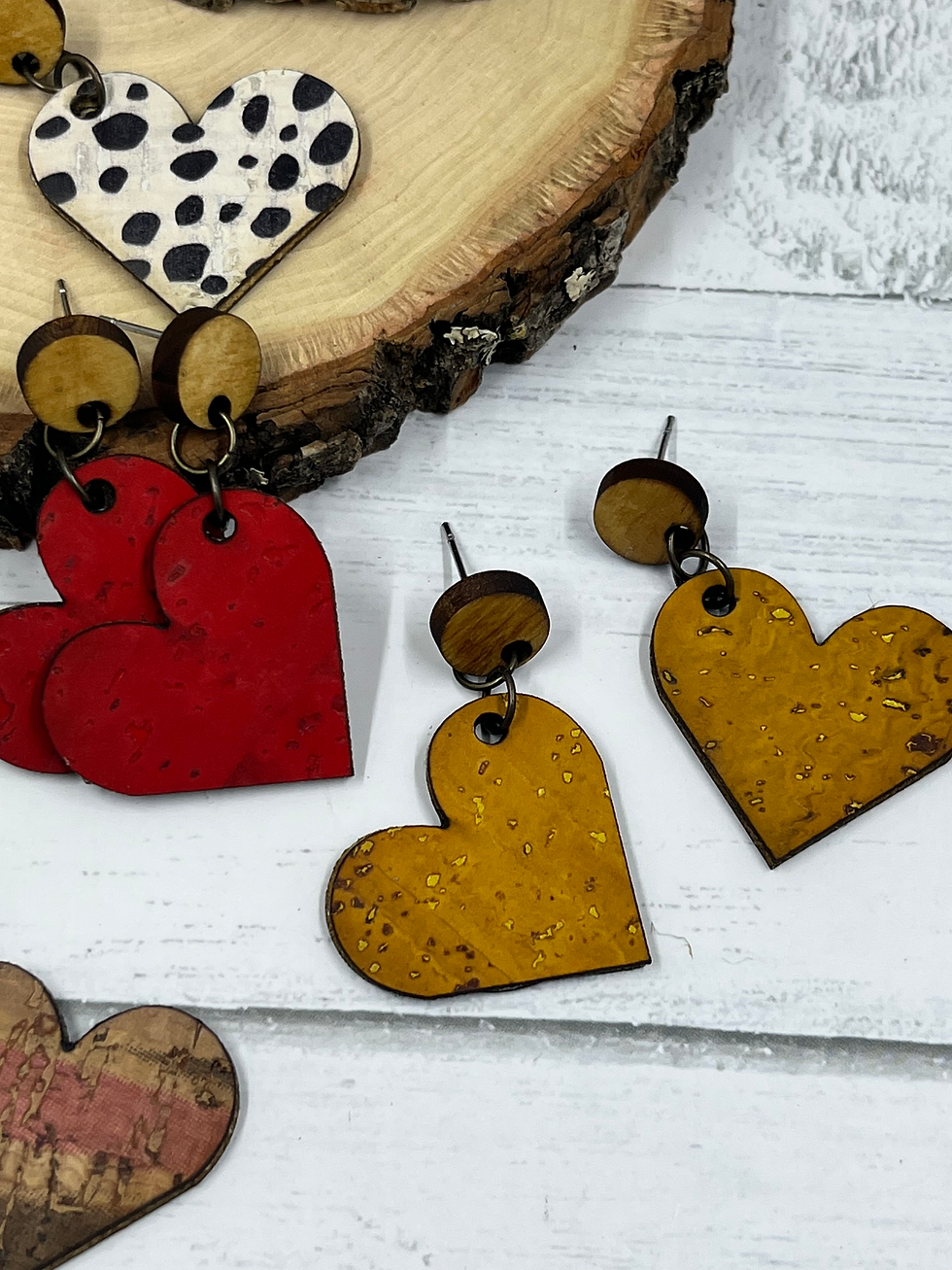 Thumbnail: Cork Heart Stud Dangle