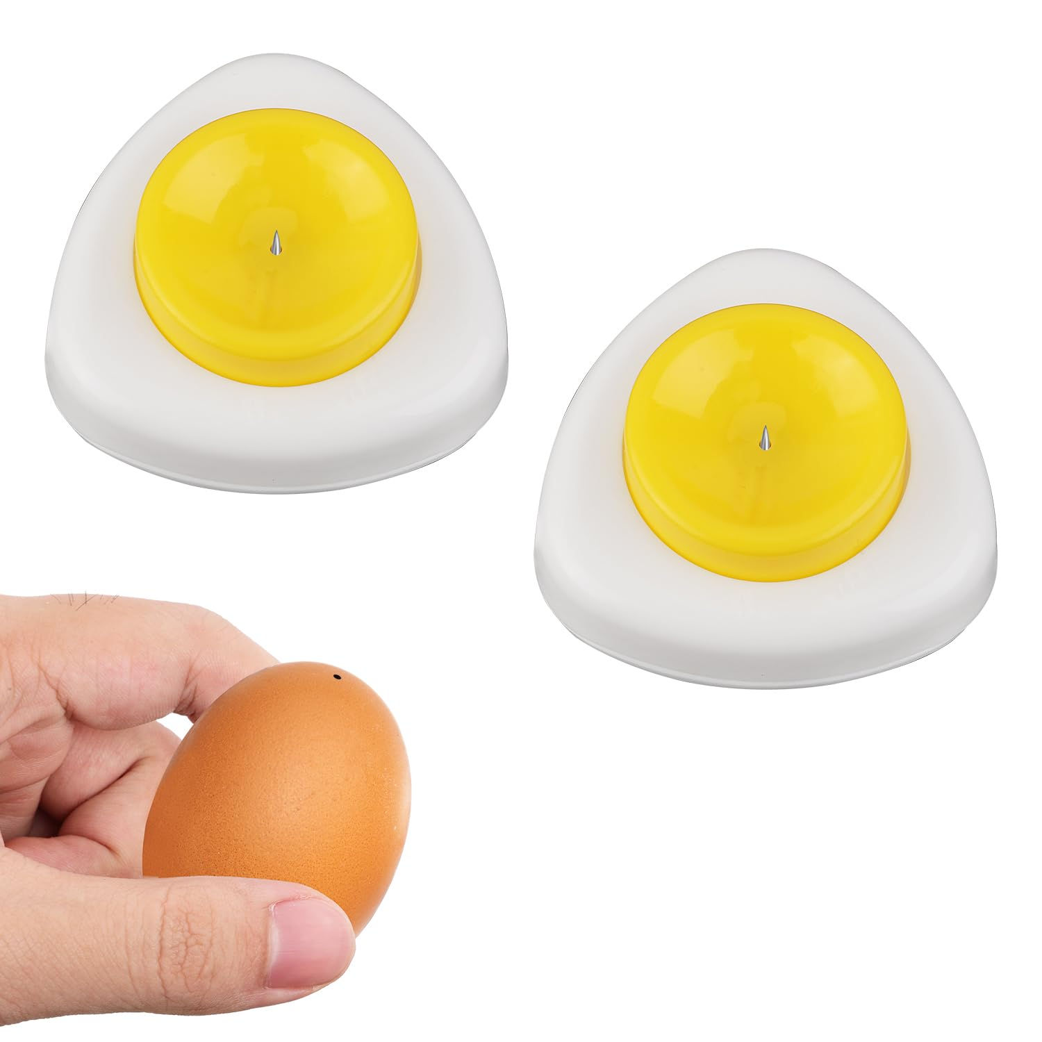 2pcs Egg Piercer for Hard Boiled Eggs Magnetic Egg Hole Puncher with Stainless S