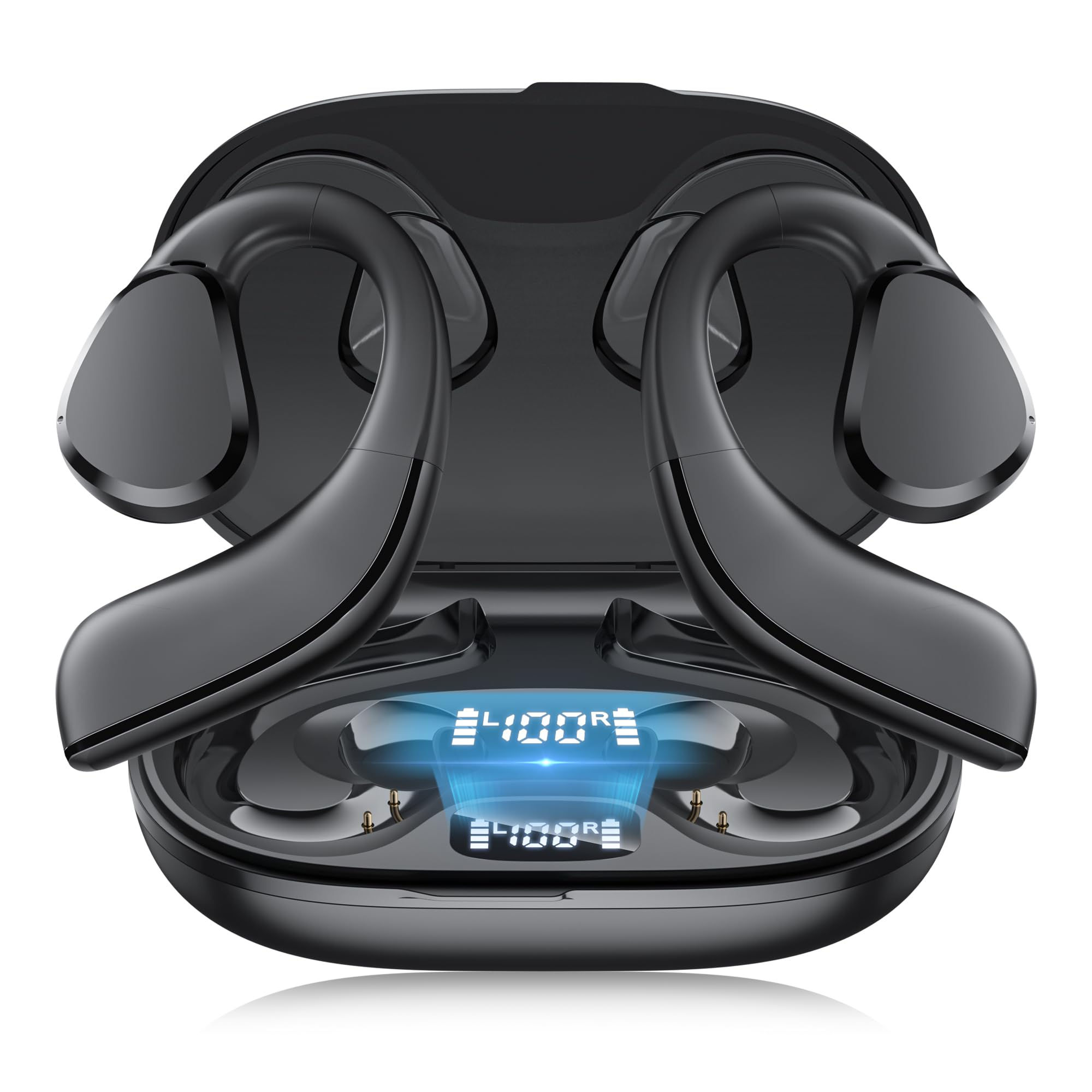 TTQ Open Ear Wireless Sport Earbuds in LED charging case