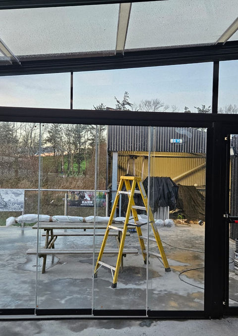 Retractable Glass Roof System Project View for Blacks Brewery in Kinsale