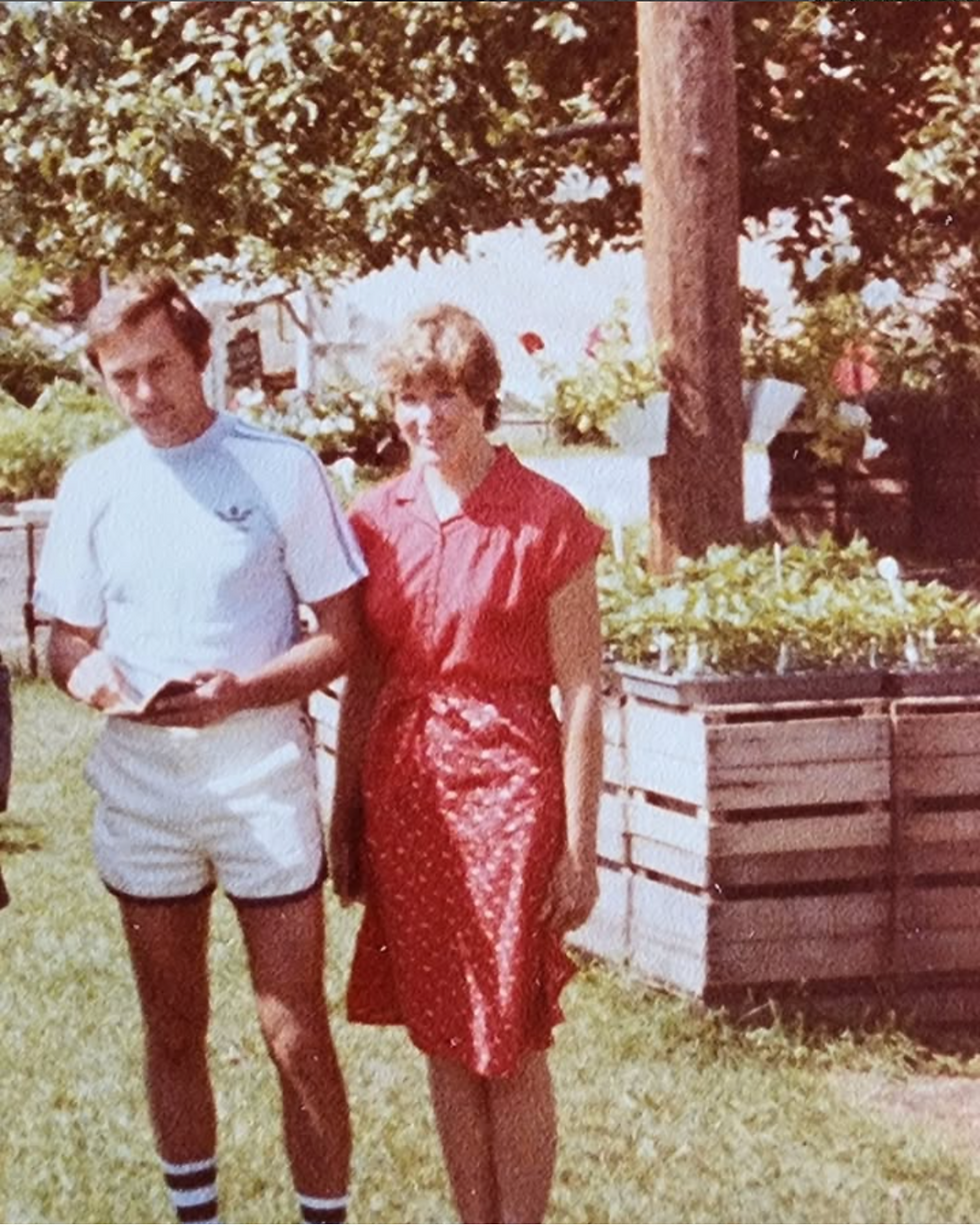 A vintage photo from the 70s featuring Dan and Pam of Harner Farm Source: Harner Farm