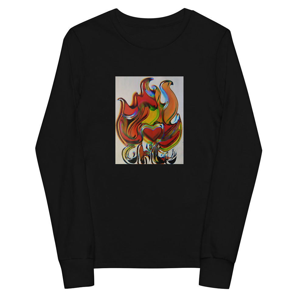 Thumbnail: Ch'Lu Campfire "Painted on White" Kids Long Sleeve Tee