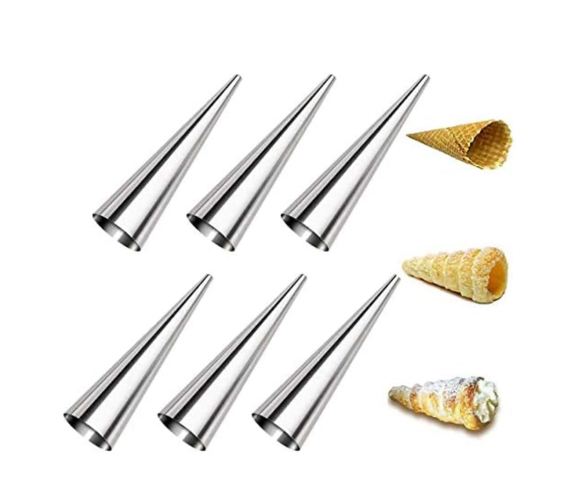 SET DE 6 TUBOS DE CANNOLI EN ACERO INOXIDABLE