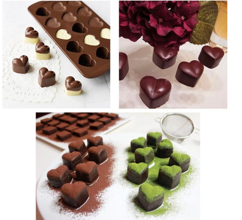 Miniatura: MOLDE DE CHOCOLATE CORAZONES CIRCULARES