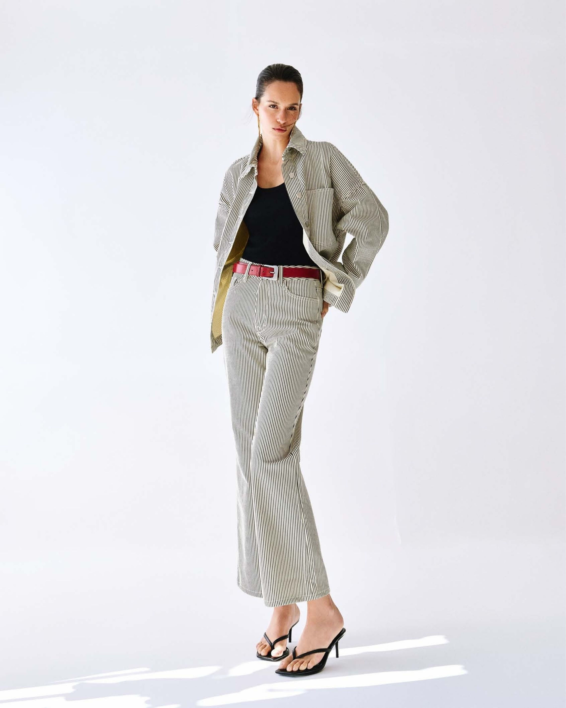Calça Cropped com Listras