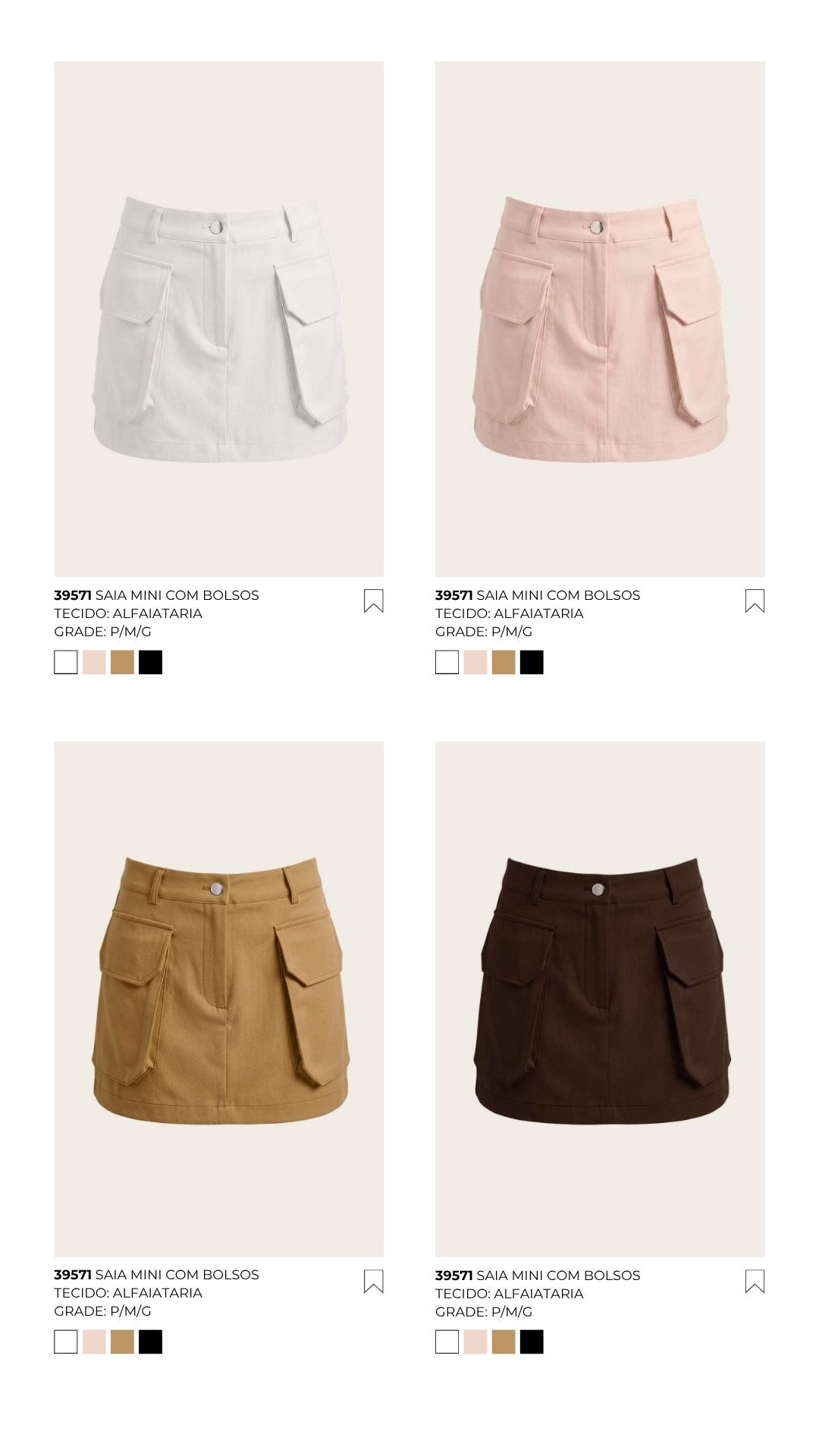 Saia Mini com Bolsos
