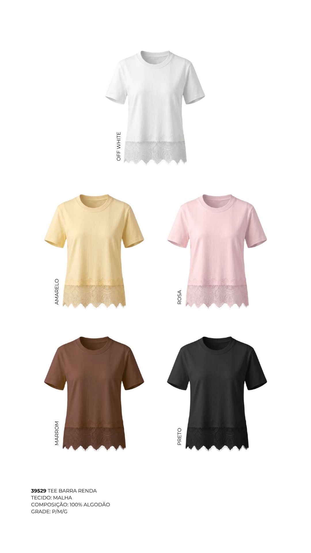 Tshirt Barra Renda