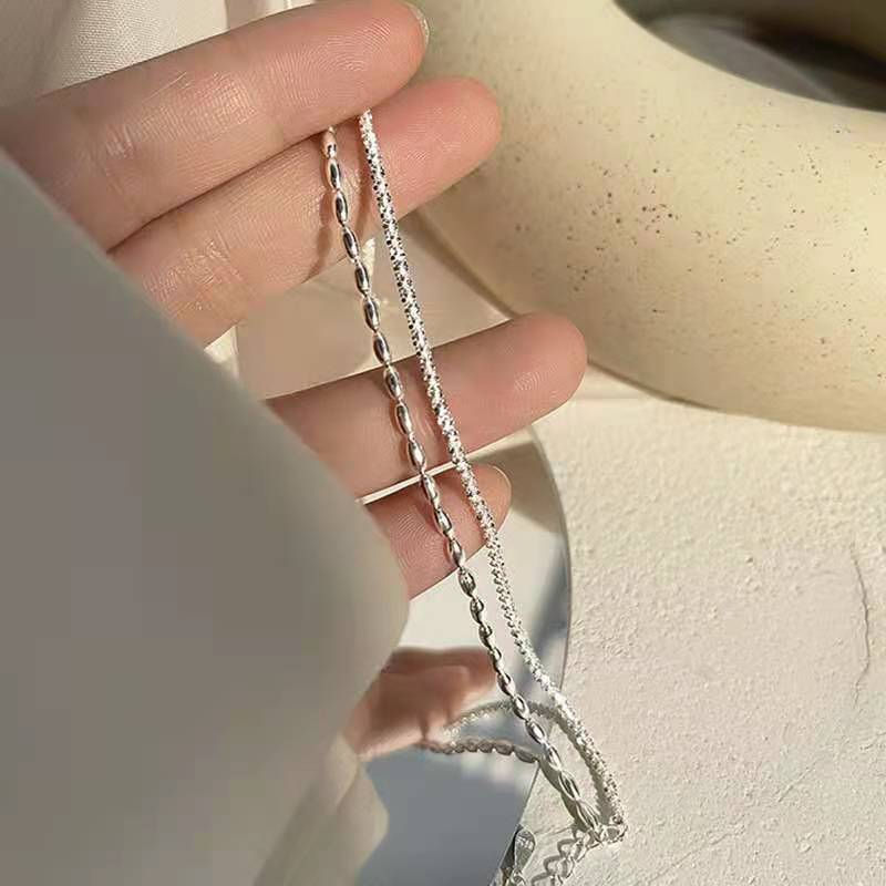 Miniatura: New Fashion 925 Sterling Silver Double Layer Bracelet Beads Exquisite Simple Wom