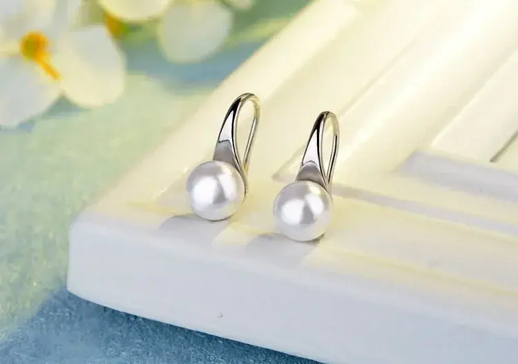 Miniatura: Brincos femininos de prata esterlina 925, estilo coreano