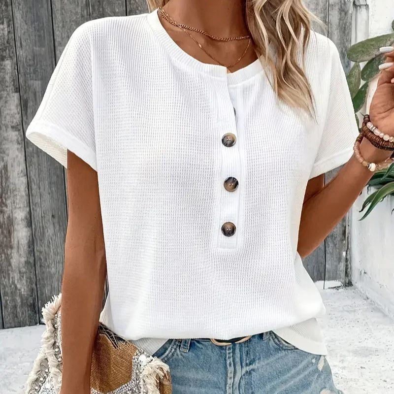 Miniatura: Europe and America large solid color short sleeve T-shirt women summer new loose