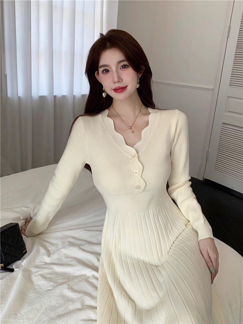 Miniatura: Autumn Women's 2025 New Knitted dress Children's Winter French High-end Gentle B