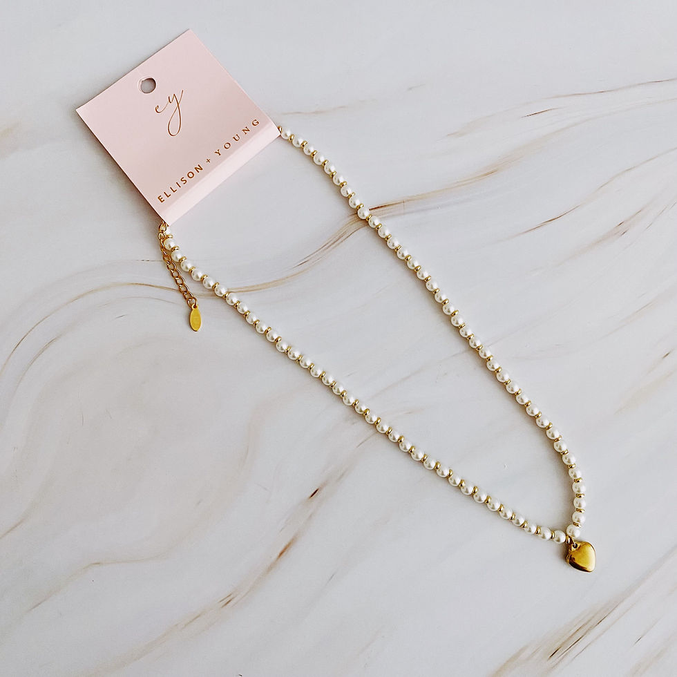 Miniatura: Pearl and Gold Bauble Heart Necklace