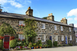 Street view in Dolgellau town centre, Gwynedd, north Wales, Great Britain, United Kingdom