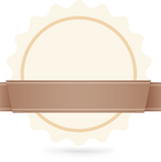 Cercle et ruban Badge Beige