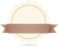 Cercle et ruban Badge Beige