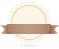 Cercle et ruban Badge Beige