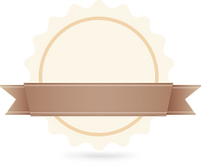 Cercle et ruban Badge Beige