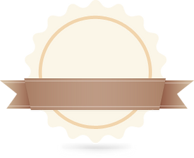Circle & Ribbon Badge Beige