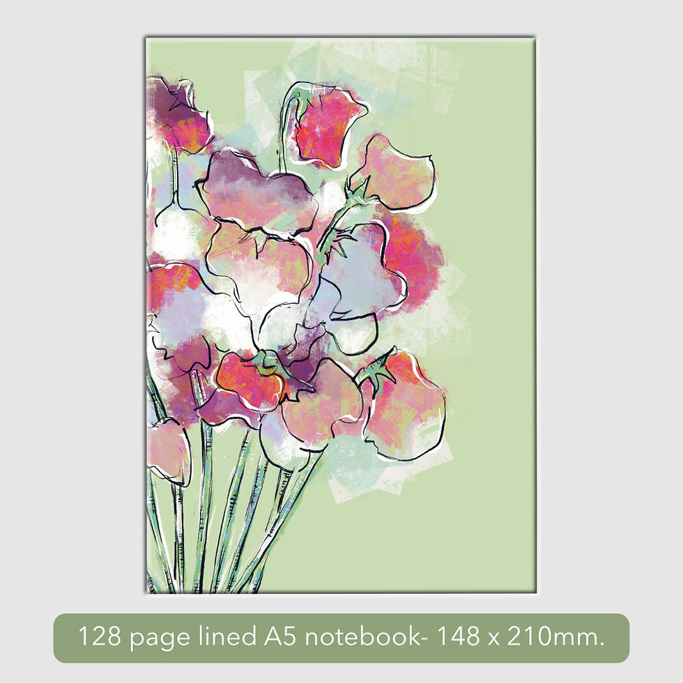 Thumbnail: Sweet Pea floral A5 notebook