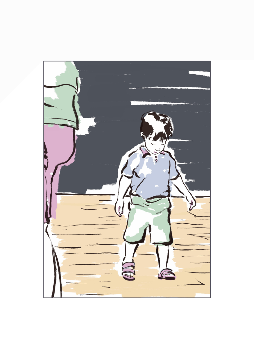 delightful pen and ink print of small boy