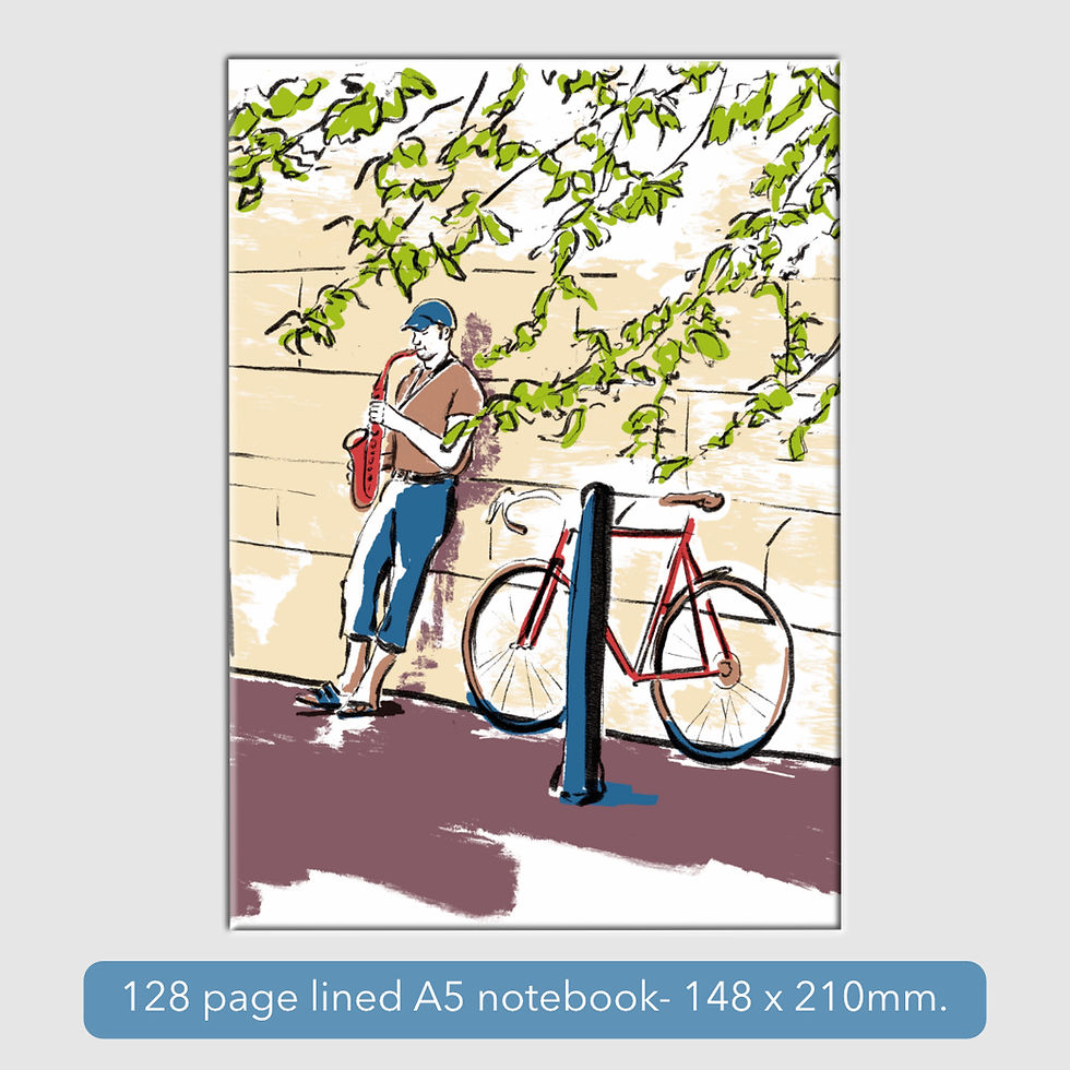 Thumbnail: 5 notebook with saxophone player