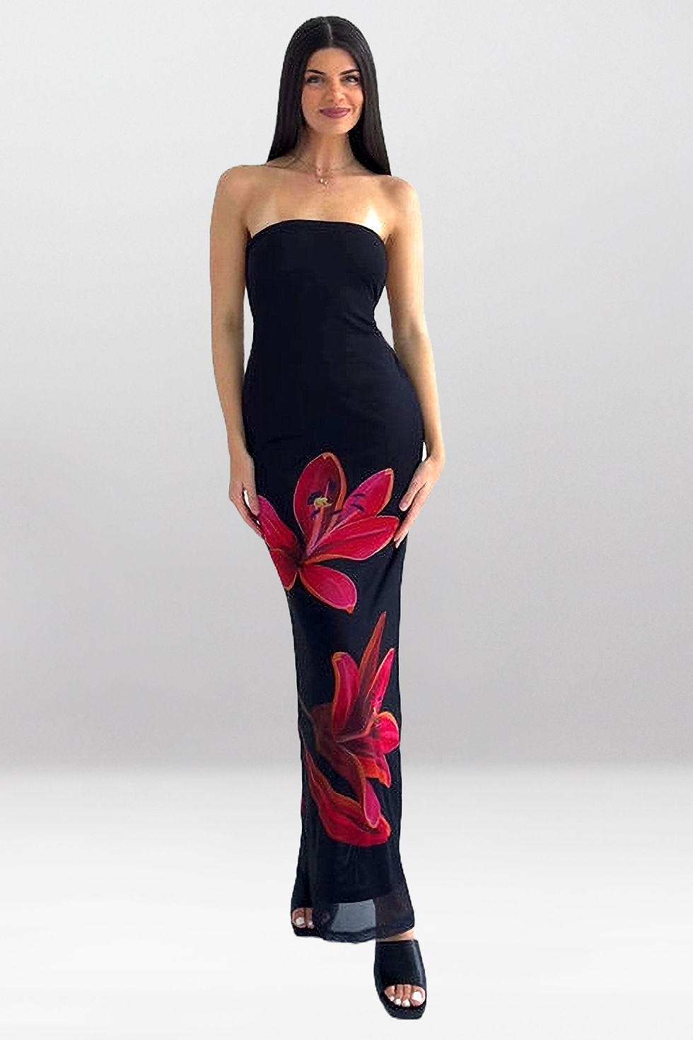 Thumbnail: Sienna Floral Maxi Dress – A stunning flowy maxi dress with a delicate floral print, perfect for garden parties and vacations