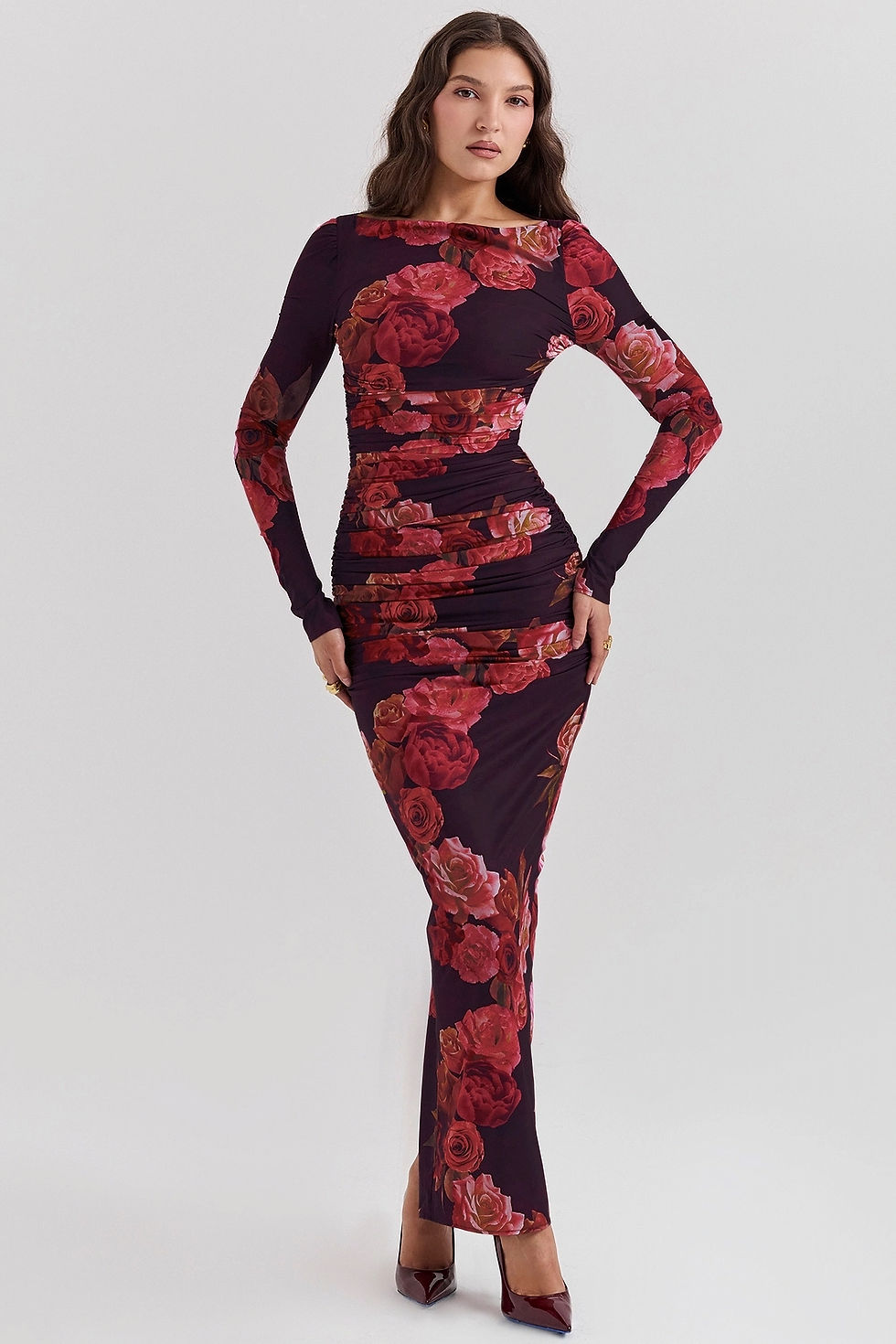 Alia - Printed maxi dress suitable for casual outings and formal dinners.