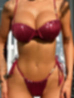 Cherry Lush bikini set in bright cherry red with a flattering fit, perfect for beach and poolside fun.