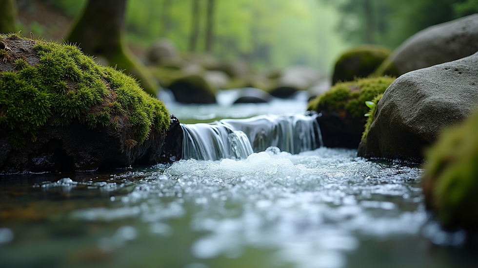 Nahaufnahme eines Wassersprungs in einer felsigen Schlucht im Allgäu