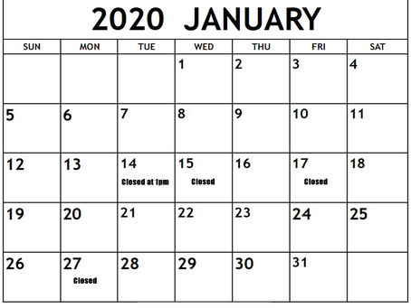 January Business Hours