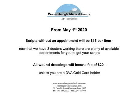 Fee Updates from May 1st