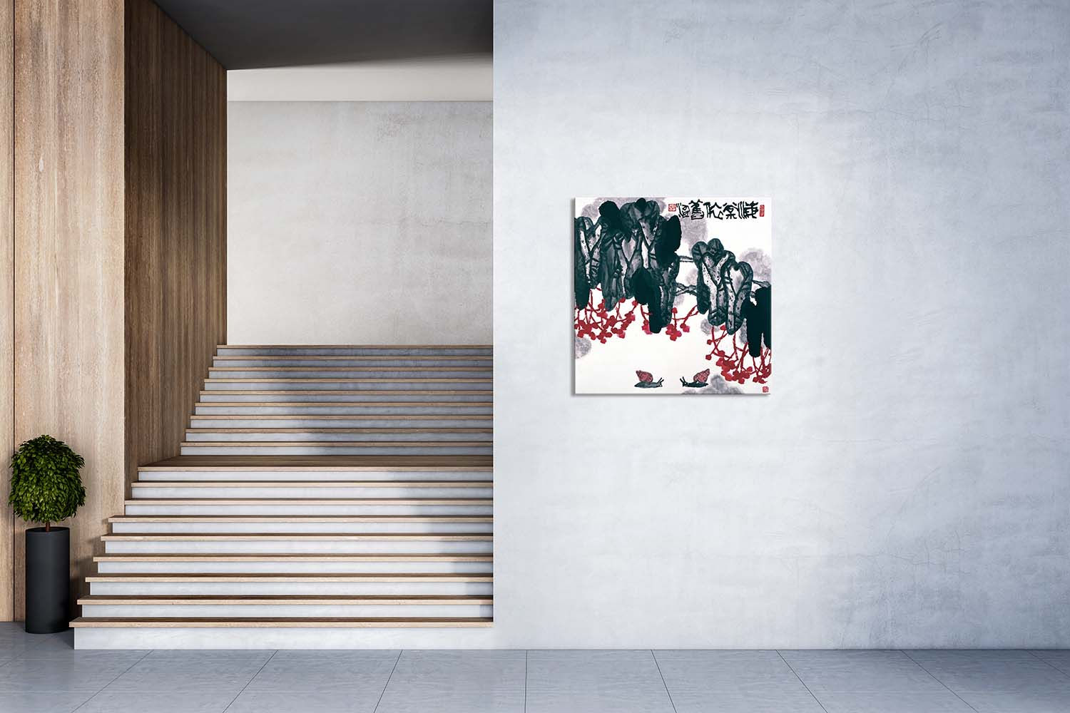 82.《 Wild Apple Still Remains 》 Shang Tao 1993《海棠依舊》尚濤 68 x 68 cm