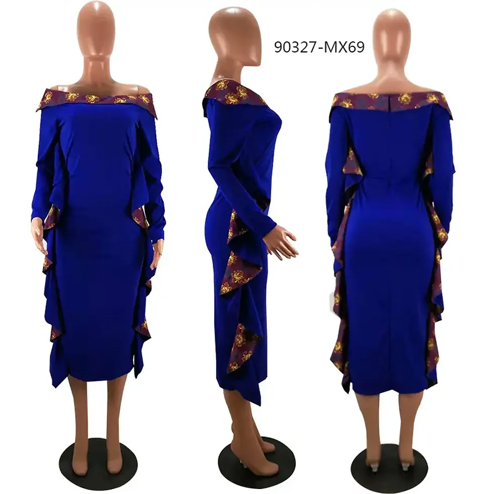 Miniature : 90327-Mx69 Kitenge Designs for African Women Turkey Elegant Office Dresses