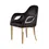 Thumbnail: Black velvet armchair with gold legs and elegant arm accents.