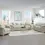 Thumbnail: Luxurious beige tufted living room set, sofa, loveseat, and armchair.