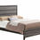 Thumbnail: Gray wood bed frame with slatted headboard and footboard.
