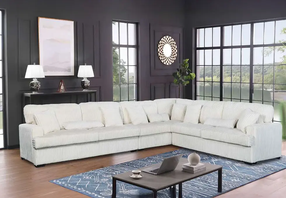 Thumbnail: White sectional sofa in a modern living room with large windows