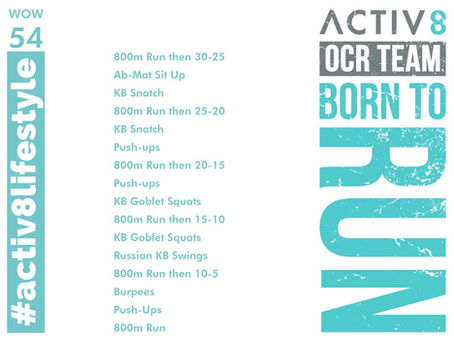 WOW 54 OCR, Trail running workout