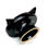 Thumbnail: Black Pottery Cat Dish, Handmade Elevated Bowl, Cat Ears Bd05