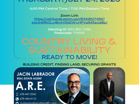 Country Living & Sustainability Zoom: Building Credit, Finding Land, Securing Grants