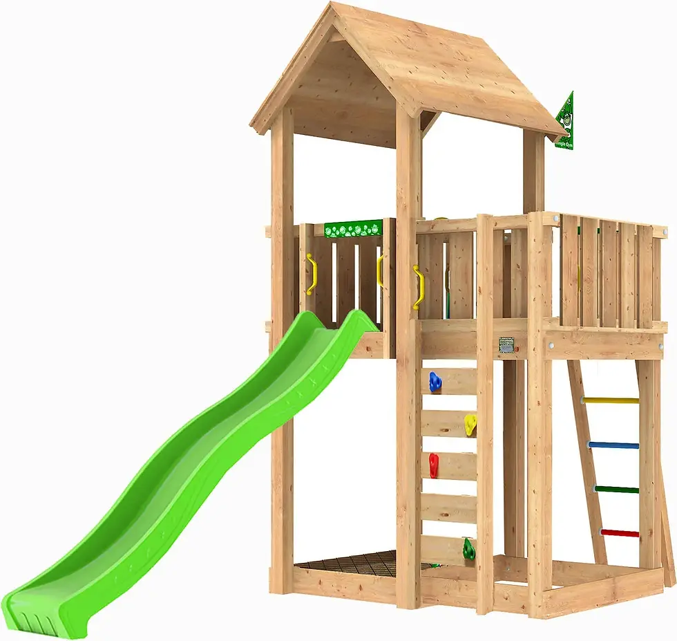 Jungle Gym Mansion Legetårn med Grøn Rutsjebane